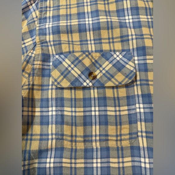 Venado Men’s Flannel Blue Plaid Button Down Shirt Long Sleeve 100% Cotton Large - Picture 5 of 15